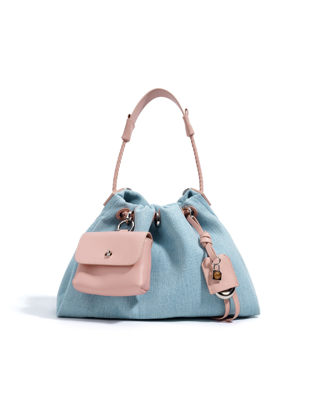Valsenia Breeze Denim Schultertasche mit Raffungen