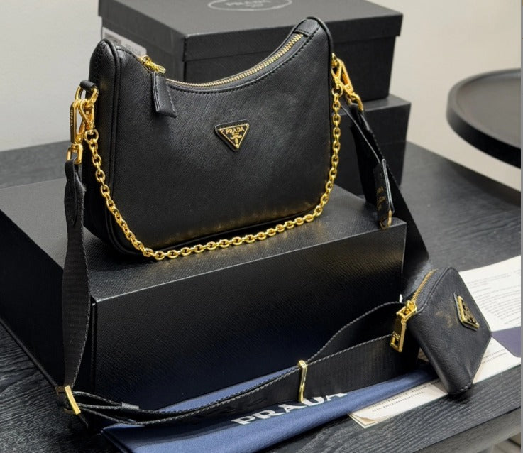 Valsenia Prada Re-Edition 2005 Saffiano Leather Bag.